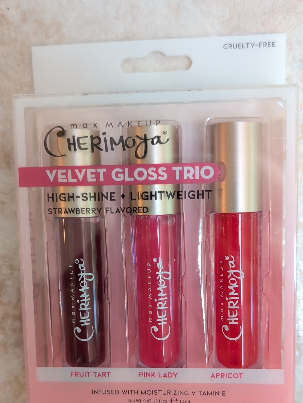 Max Makeup Cherimoya Velvet Gloss Trio NIB